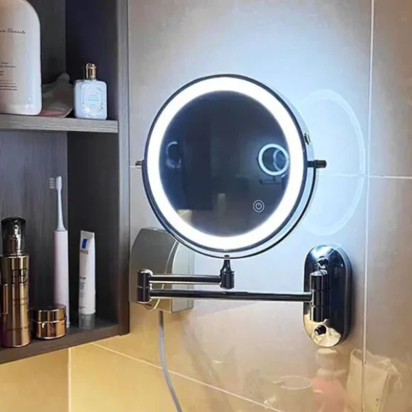 Verlichte LED Make-up Spiegel voor Badkamer & Make-up | Vergrotend & Oplaadbaar | Sansoti
