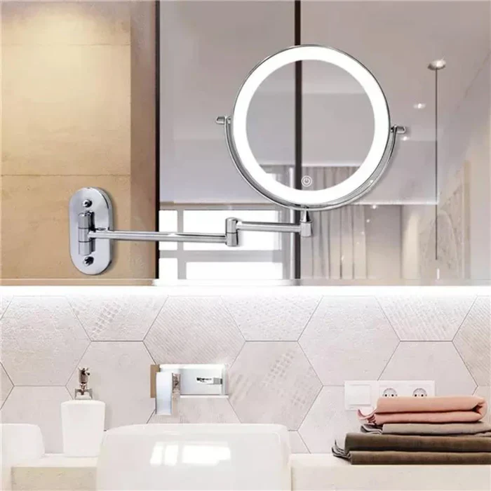 Verlichte LED Make-up Spiegel voor Badkamer & Make-up | Vergrotend & Oplaadbaar | Sansoti