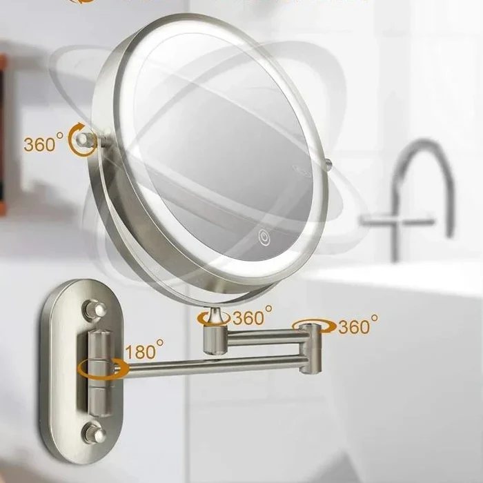Verlichte LED Make-up Spiegel voor Badkamer & Make-up | Vergrotend & Oplaadbaar | Sansoti