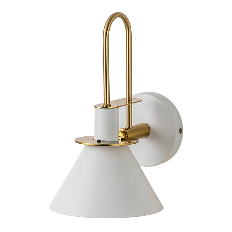 Wandlamp Kegel Zwart Wit Groen Messing 31cm E26 Mid-Century Slaapkamer Entree Gang Eetkamer Vintage Wandspot Traphal Retro | Sansoti
