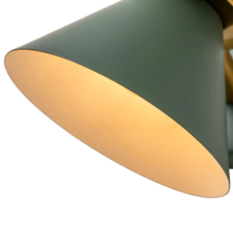 Wandlamp Kegel Zwart Wit Groen Messing 31cm E26 Mid-Century Slaapkamer Entree Gang Eetkamer Vintage Wandspot Traphal Retro | Sansoti