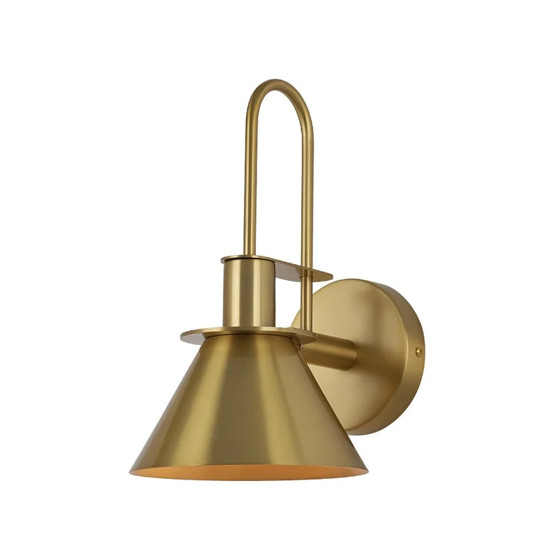 Wandlamp Kegel Zwart Wit Groen Messing 31cm E26 Mid-Century Slaapkamer Entree Gang Eetkamer Vintage Wandspot Traphal Retro | Sansoti