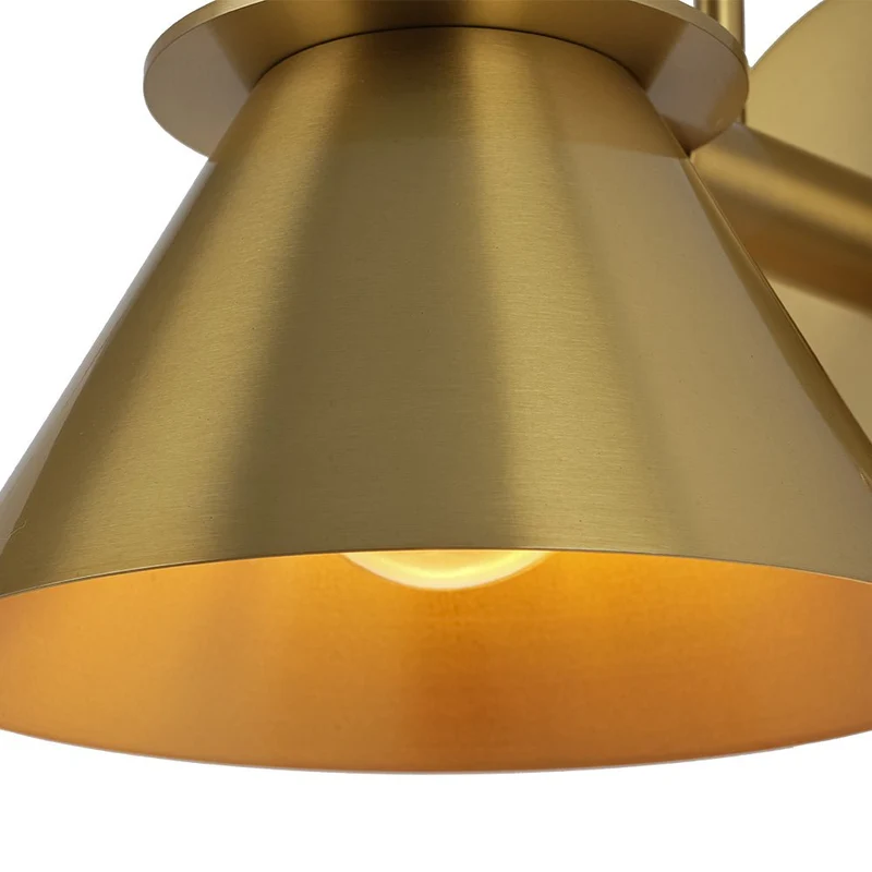 Wandlamp Kegel Zwart Wit Groen Messing 31cm E26 Mid-Century Slaapkamer Entree Gang Eetkamer Vintage Wandspot Traphal Retro | Sansoti