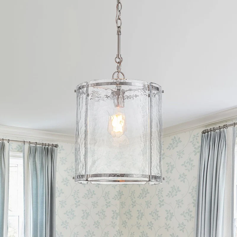 Hanglamp Cilinder Glas Messing Nikkel 32cm E26 Verstelbaar Keuken Eetkamer Entree Kooi Pendel Woonkamer Badkamer Farmhouse | Sansoti