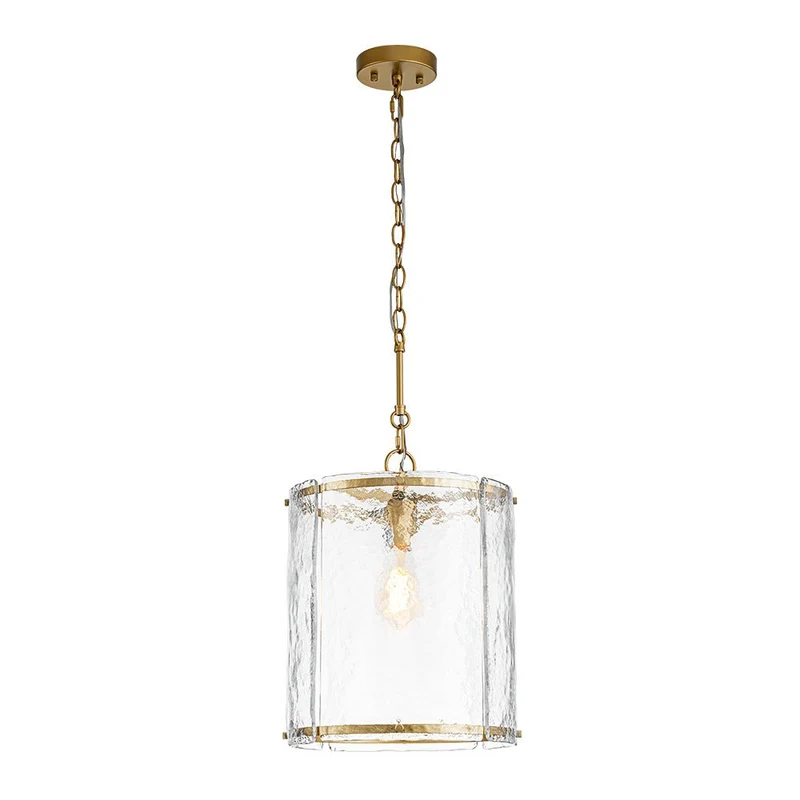 Hanglamp Cilinder Glas Messing Nikkel 32cm E26 Verstelbaar Keuken Eetkamer Entree Kooi Pendel Woonkamer Badkamer Farmhouse | Sansoti
