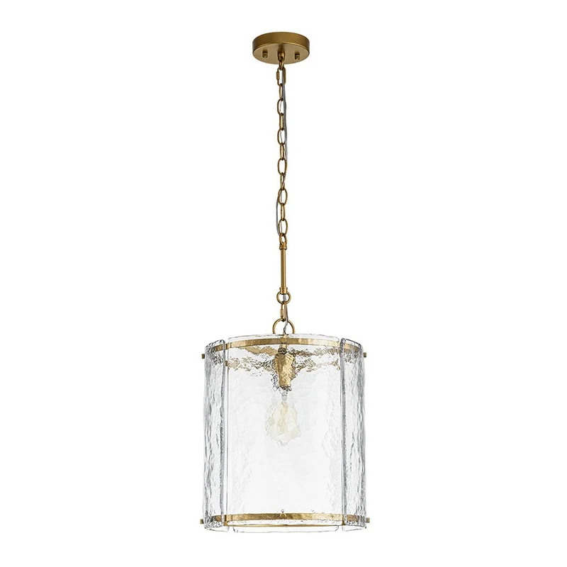 Hanglamp Cilinder Glas Messing Nikkel 32cm E26 Verstelbaar Keuken Eetkamer Entree Kooi Pendel Woonkamer Badkamer Farmhouse | Sansoti
