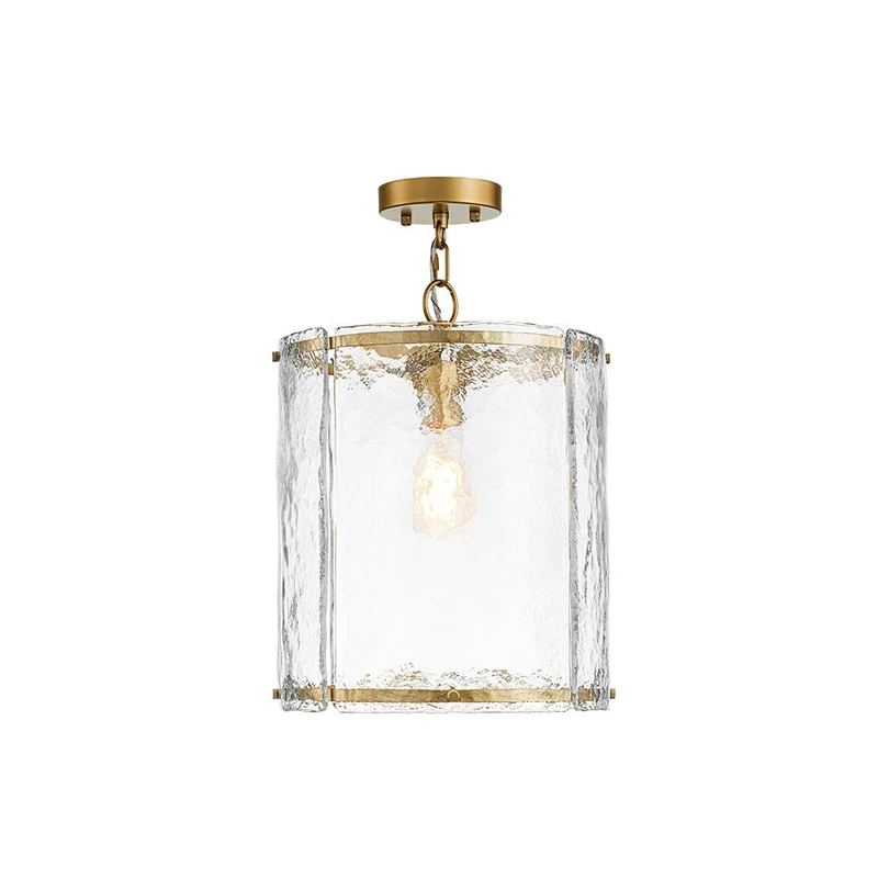 Hanglamp Cilinder Glas Messing Nikkel 32cm E26 Verstelbaar Keuken Eetkamer Entree Kooi Pendel Woonkamer Badkamer Farmhouse | Sansoti