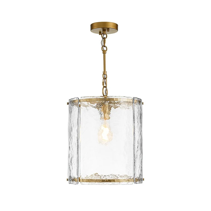 Hanglamp Cilinder Glas Messing Nikkel 32cm E26 Verstelbaar Keuken Eetkamer Entree Kooi Pendel Woonkamer Badkamer Farmhouse | Sansoti