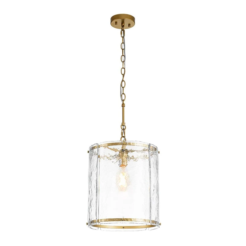 Hanglamp Cilinder Glas Messing Nikkel 32cm E26 Verstelbaar Keuken Eetkamer Entree Kooi Pendel Woonkamer Badkamer Farmhouse | Sansoti