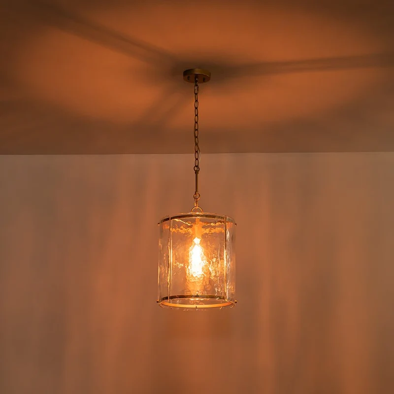 Hanglamp Cilinder Glas Messing Nikkel 32cm E26 Verstelbaar Keuken Eetkamer Entree Kooi Pendel Woonkamer Badkamer Farmhouse | Sansoti