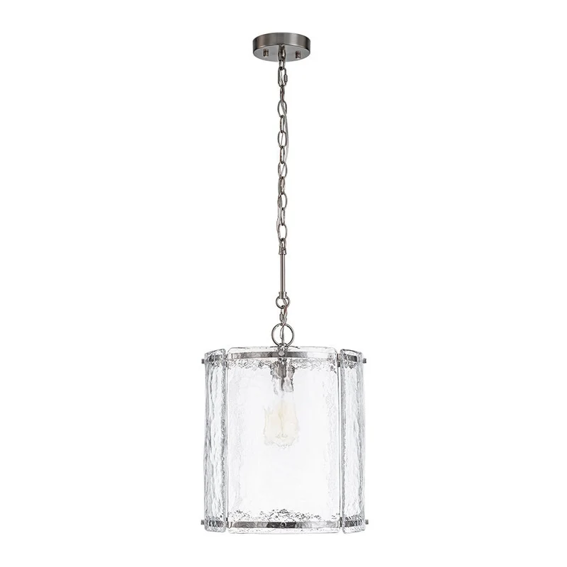 Hanglamp Cilinder Glas Messing Nikkel 32cm E26 Verstelbaar Keuken Eetkamer Entree Kooi Pendel Woonkamer Badkamer Farmhouse | Sansoti