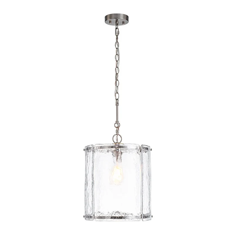 Hanglamp Cilinder Glas Messing Nikkel 32cm E26 Verstelbaar Keuken Eetkamer Entree Kooi Pendel Woonkamer Badkamer Farmhouse | Sansoti