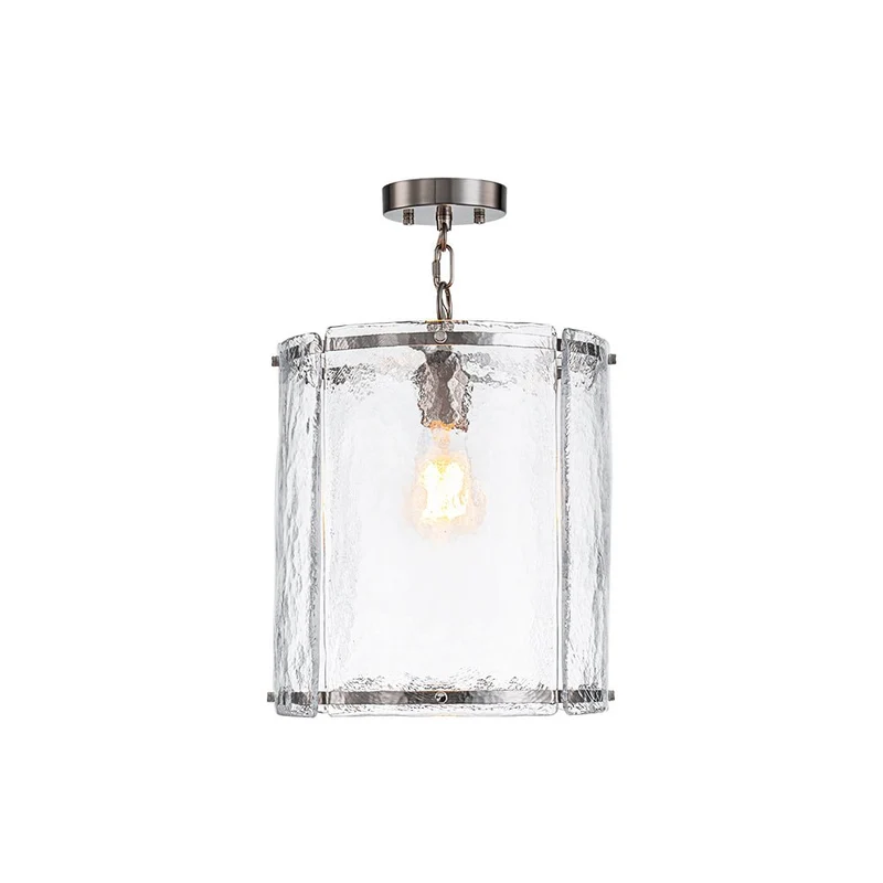 Hanglamp Cilinder Glas Messing Nikkel 32cm E26 Verstelbaar Keuken Eetkamer Entree Kooi Pendel Woonkamer Badkamer Farmhouse | Sansoti