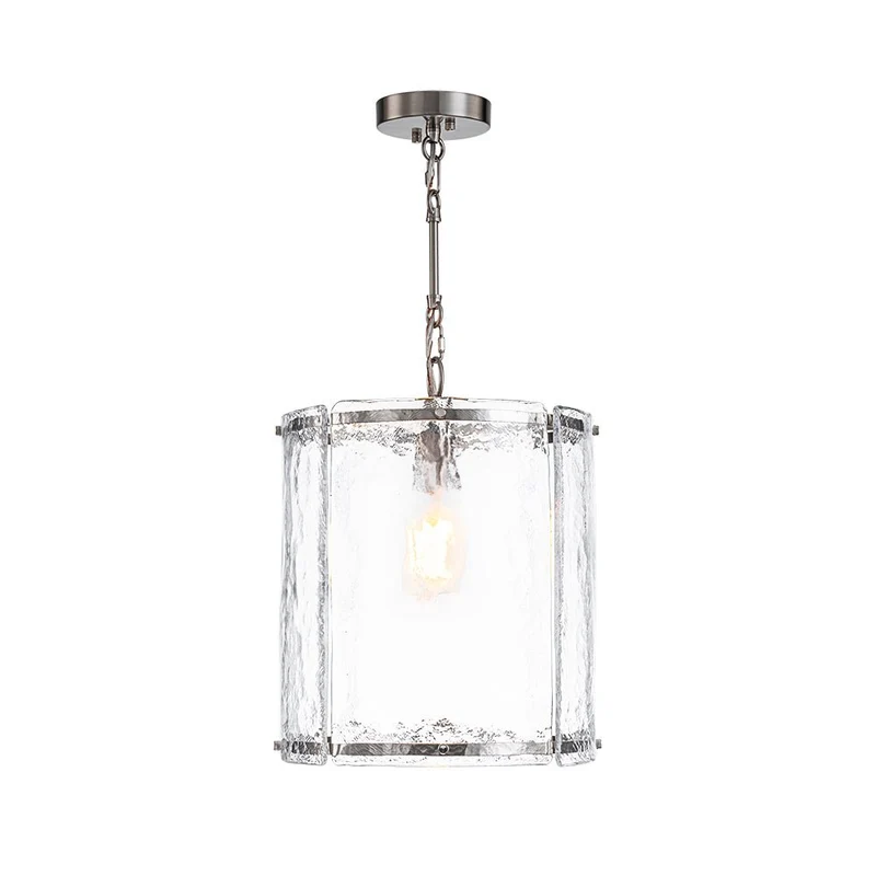 Hanglamp Cilinder Glas Messing Nikkel 32cm E26 Verstelbaar Keuken Eetkamer Entree Kooi Pendel Woonkamer Badkamer Farmhouse | Sansoti
