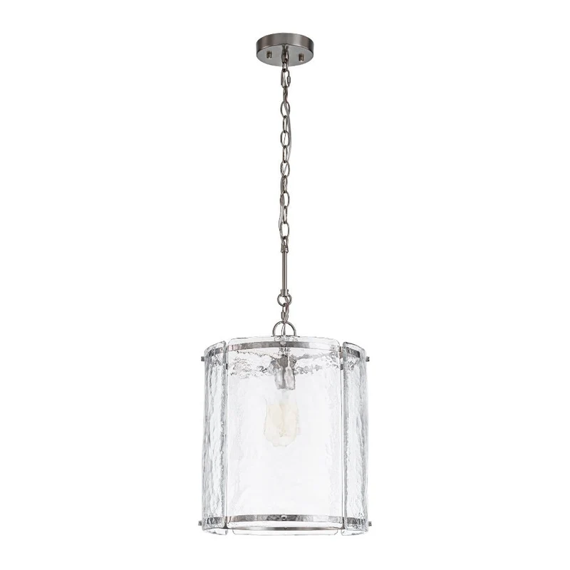 Hanglamp Cilinder Glas Messing Nikkel 32cm E26 Verstelbaar Keuken Eetkamer Entree Kooi Pendel Woonkamer Badkamer Farmhouse | Sansoti