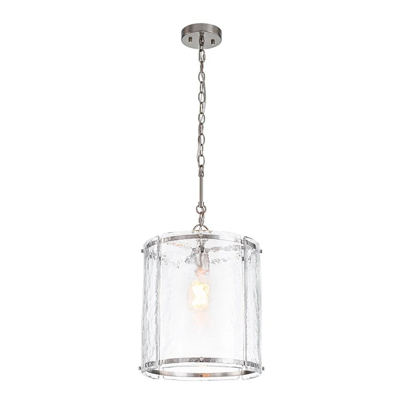 Hanglamp Cilinder Glas Messing Nikkel 32cm E26 Verstelbaar Keuken Eetkamer Entree Kooi Pendel Woonkamer Badkamer Farmhouse | Sansoti
