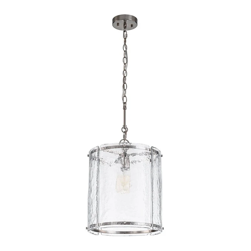 Hanglamp Cilinder Glas Messing Nikkel 32cm E26 Verstelbaar Keuken Eetkamer Entree Kooi Pendel Woonkamer Badkamer Farmhouse | Sansoti