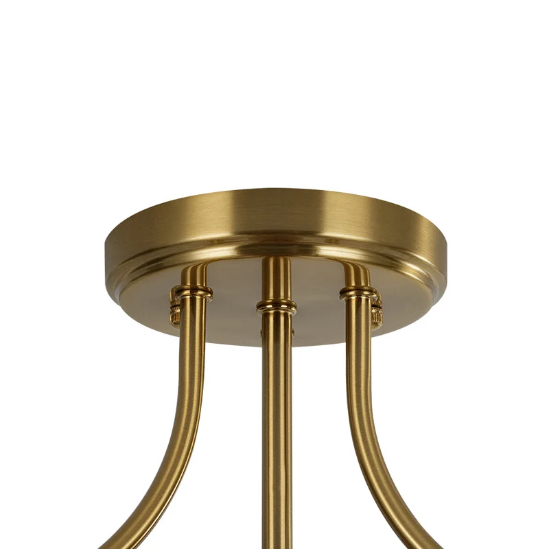 Glazen Plafondlamp Drum Messing 30cm 2 Lichts Gehamerd Glas Woonkamer Eetkamer Semi Flush Mount Badkamer Entree Hal Slaapkamer | Sansoti