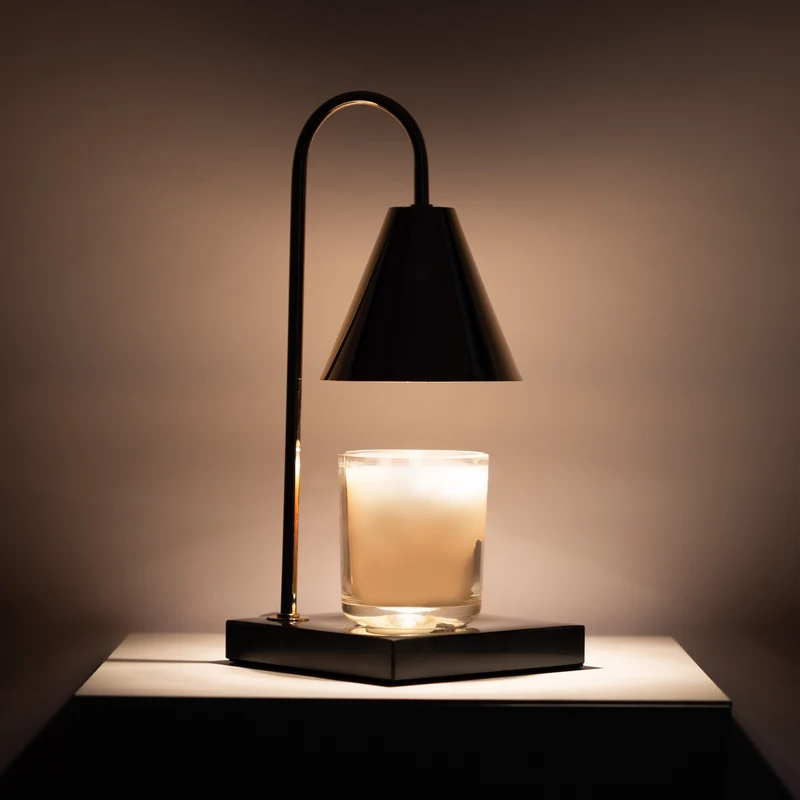 Luxe Kaarsverwarmer Lamp Met Tijdloze Marmeren Afwerking En Vlamloze Warmte | Sansoti