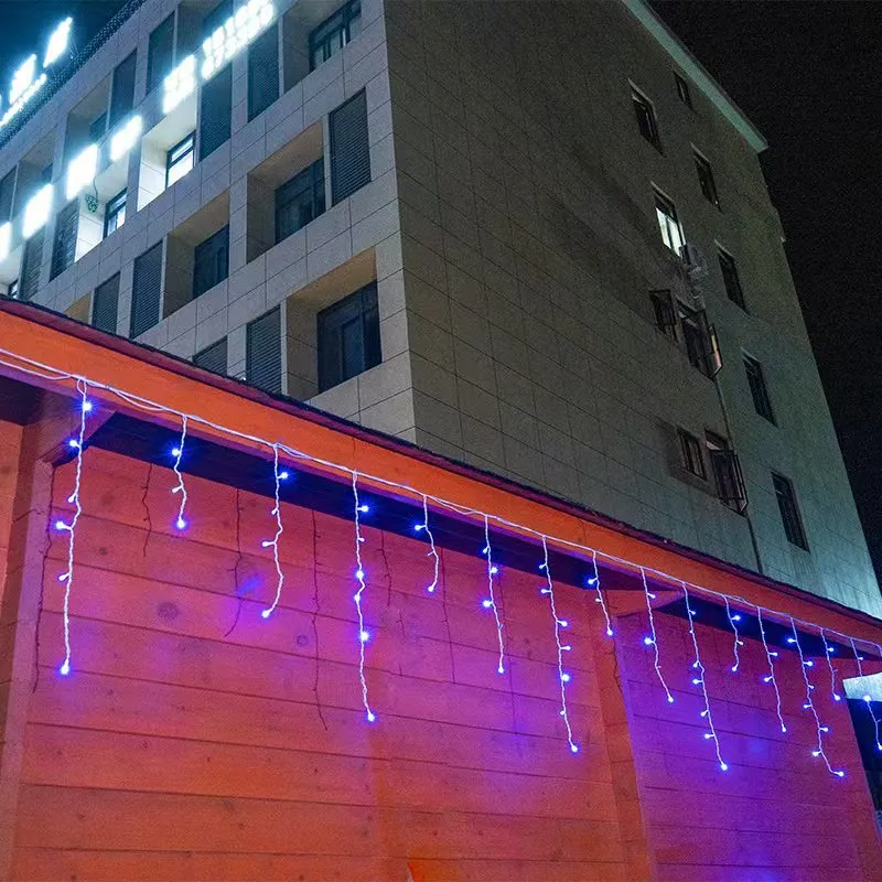 50 Meter Led IJspegel Lichtgordijn Met Warm Wit Waterfallicht Voor Buiten | Sansoti