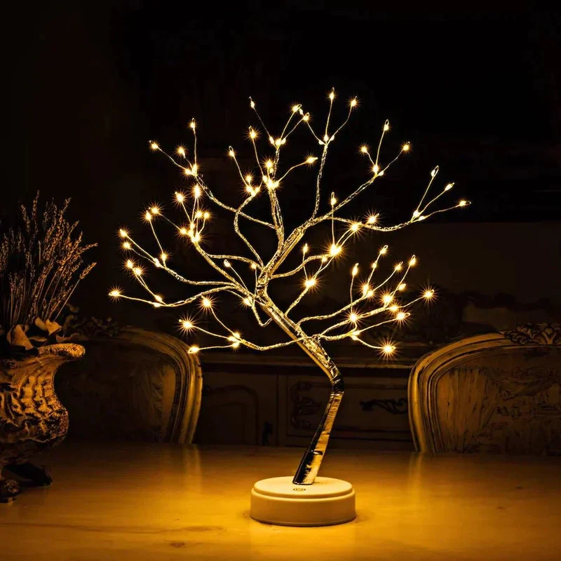 Led boomlamp touch batterij warm wit tafellamp nachtlamp slaapkamer woondecoratie sfeerverlichting decoratieve boomlamp | Sansoti