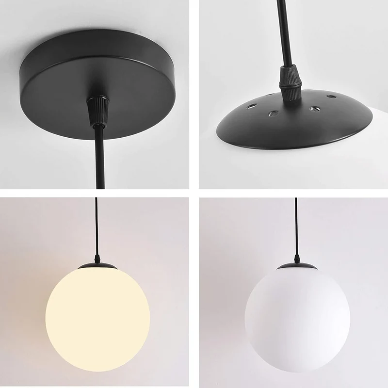 Hanglamp Glas Bol E27 Wit Eettafel Keuken Woonkamer Moderne Verlichting Ronde Hanglamp Minimalistisch Interieur | Sansoti
