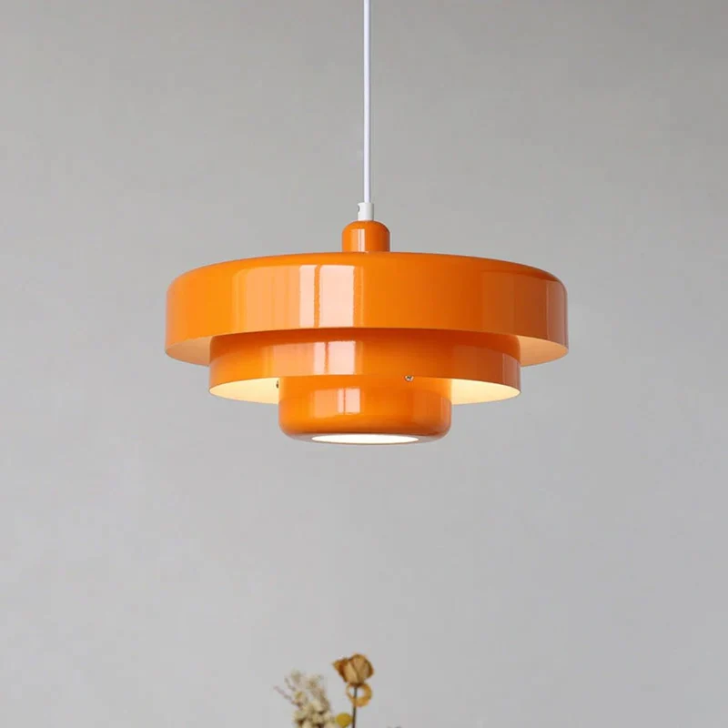 Hanglamp Metaal Gelaagd Ø35cm Oranje E27 Eettafel Woonkamer Retro Design Verlichting Industrieel Modern | Sansoti