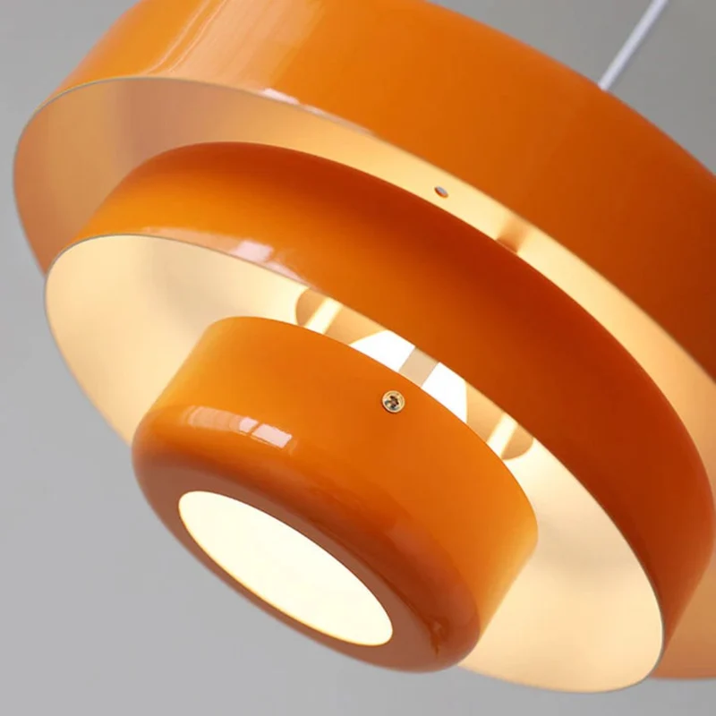 Hanglamp Metaal Gelaagd Ø35cm Oranje E27 Eettafel Woonkamer Retro Design Verlichting Industrieel Modern | Sansoti