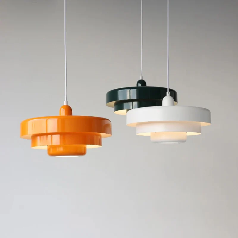 Hanglamp Metaal Gelaagd Ø35cm Oranje E27 Eettafel Woonkamer Retro Design Verlichting Industrieel Modern | Sansoti