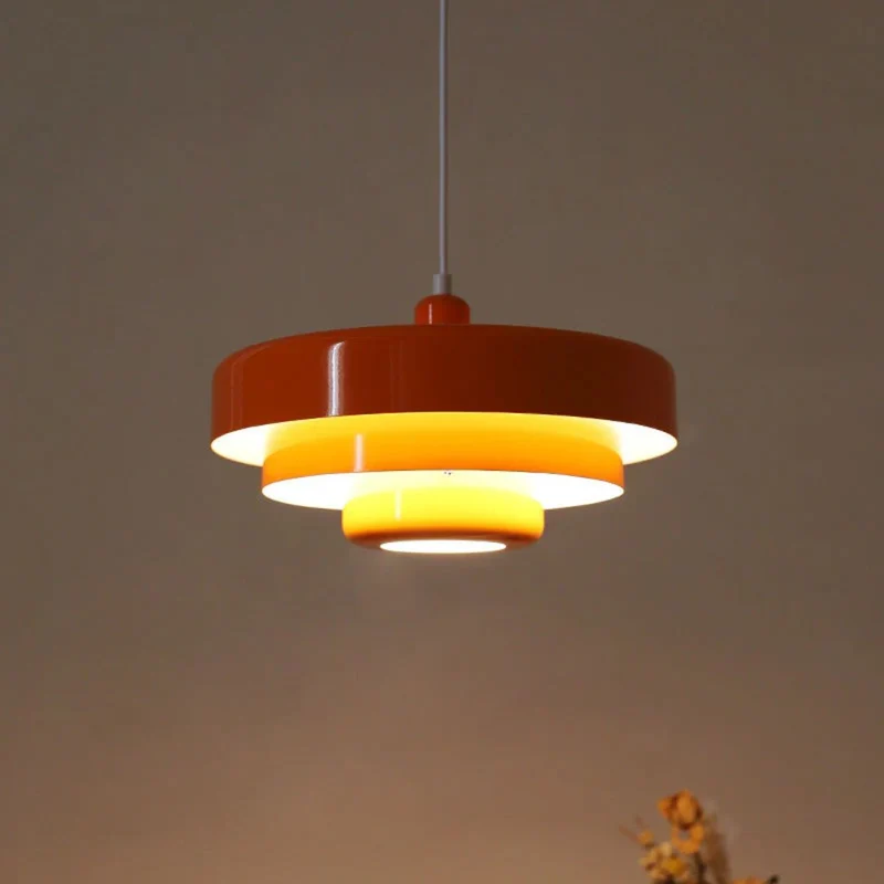 Hanglamp Metaal Gelaagd Ø35cm Oranje E27 Eettafel Woonkamer Retro Design Verlichting Industrieel Modern | Sansoti