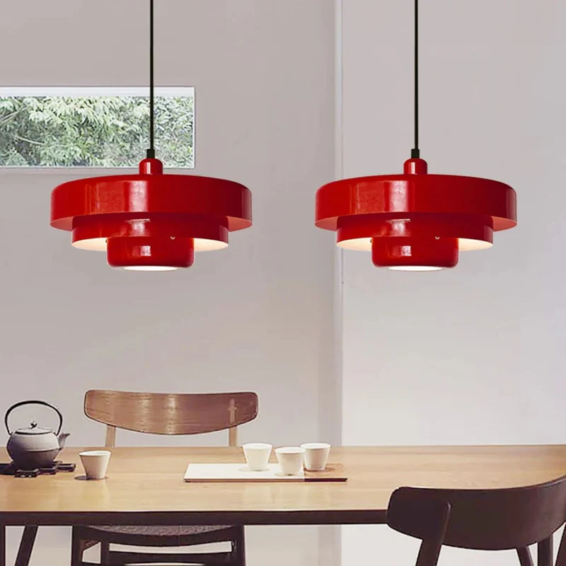 Hanglamp Metaal Gelaagd Ø35cm Oranje E27 Eettafel Woonkamer Retro Design Verlichting Industrieel Modern | Sansoti