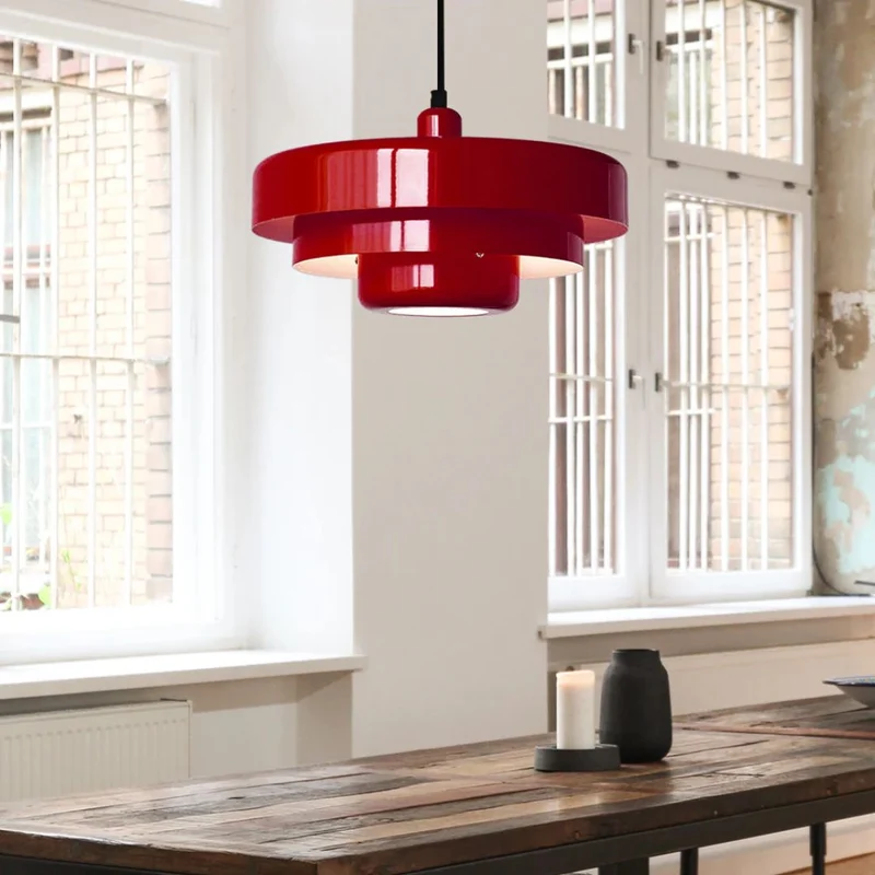 Hanglamp Metaal Gelaagd Ø35cm Oranje E27 Eettafel Woonkamer Retro Design Verlichting Industrieel Modern | Sansoti