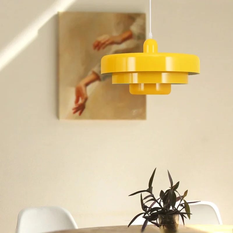Hanglamp Metaal Gelaagd Ø35cm Oranje E27 Eettafel Woonkamer Retro Design Verlichting Industrieel Modern | Sansoti