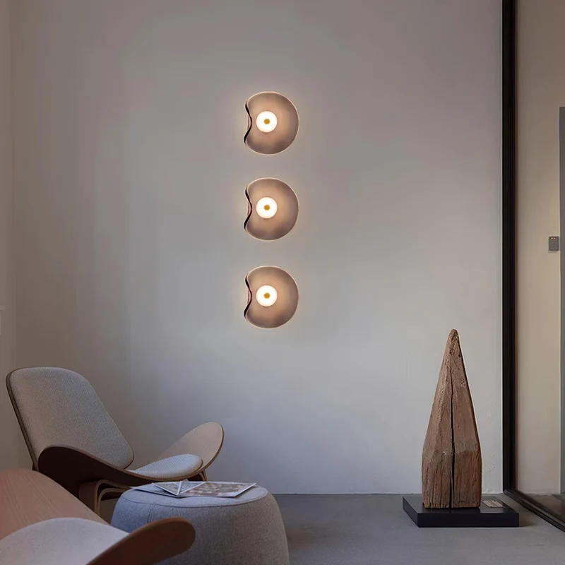 Wandlamp Glas LED 3000K Amber Organisch Design Badkamer Woonkamer Moderne Wandverlichting Sfeerlamp Vochtbestendig | Sansoti