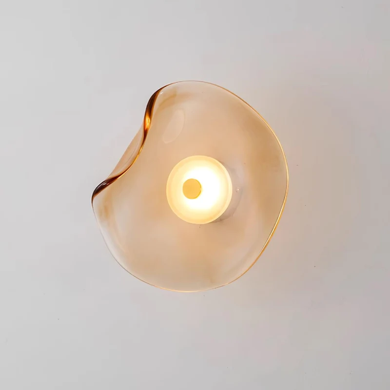 Wandlamp Glas LED 3000K Amber Organisch Design Badkamer Woonkamer Moderne Wandverlichting Sfeerlamp Vochtbestendig | Sansoti