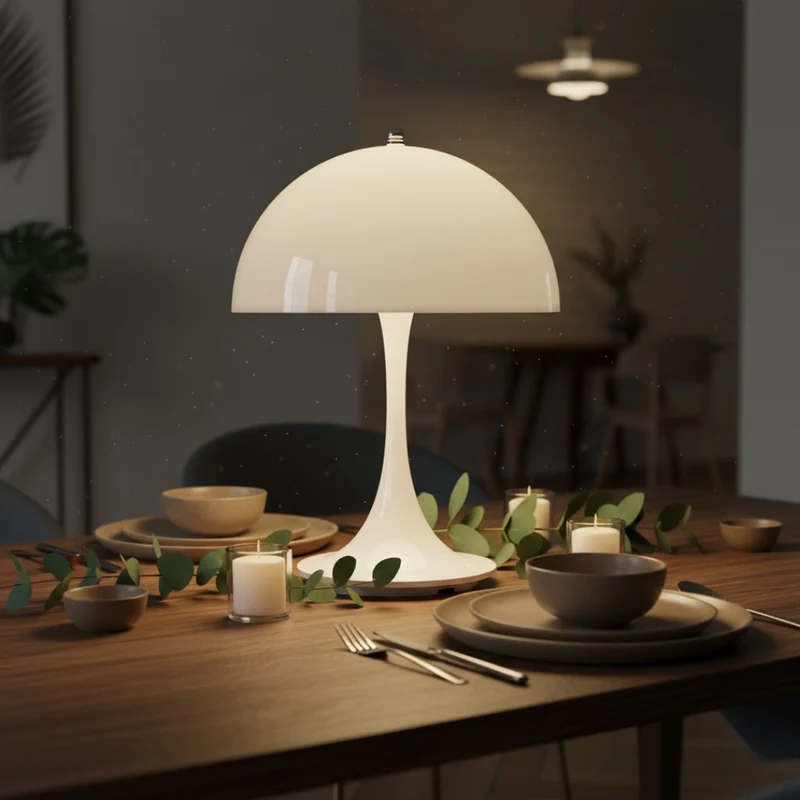 Draadloze tafellamp met LED-verlichting, oplaadbaar en Scandinavisch design | Sansoti