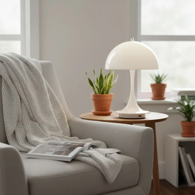 Draadloze tafellamp met LED-verlichting, oplaadbaar en Scandinavisch design | Sansoti