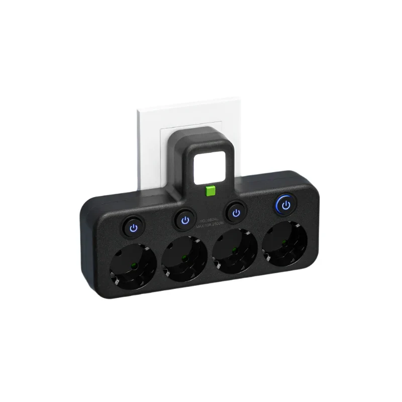 Meervoudige stekkerdoos met USB en USB-C, schakelaar en overspanningsbeveiliging | Sansoti