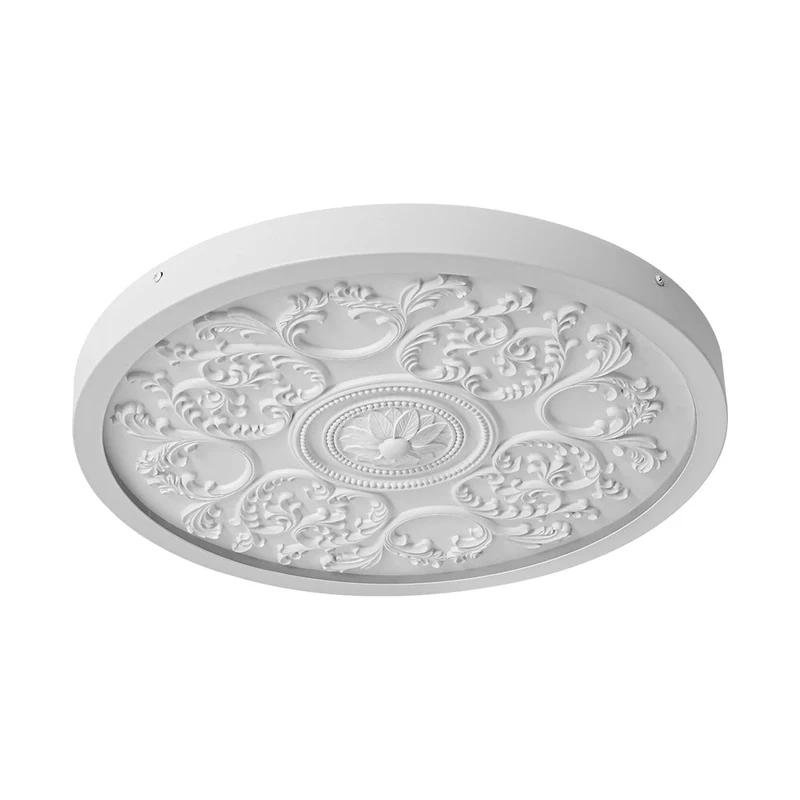 Led Plafondlamp Rond Wit 48.5cm Woonkamer Slaapkamer Dimbaar Klassiek Ornament Medallion Flush Mount Hal Badkamer | Sansoti