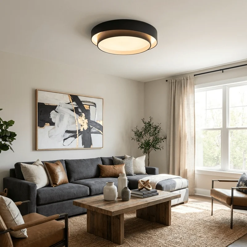 Plafondlamp Cilinder IJzer Acryl Wit Grijs Zwart Woonkamer Slaapkamer LED 3000K 4000K 6000K Ø40 Ø50 Ø60cm Plafonnière Dimbaar | Sansoti
