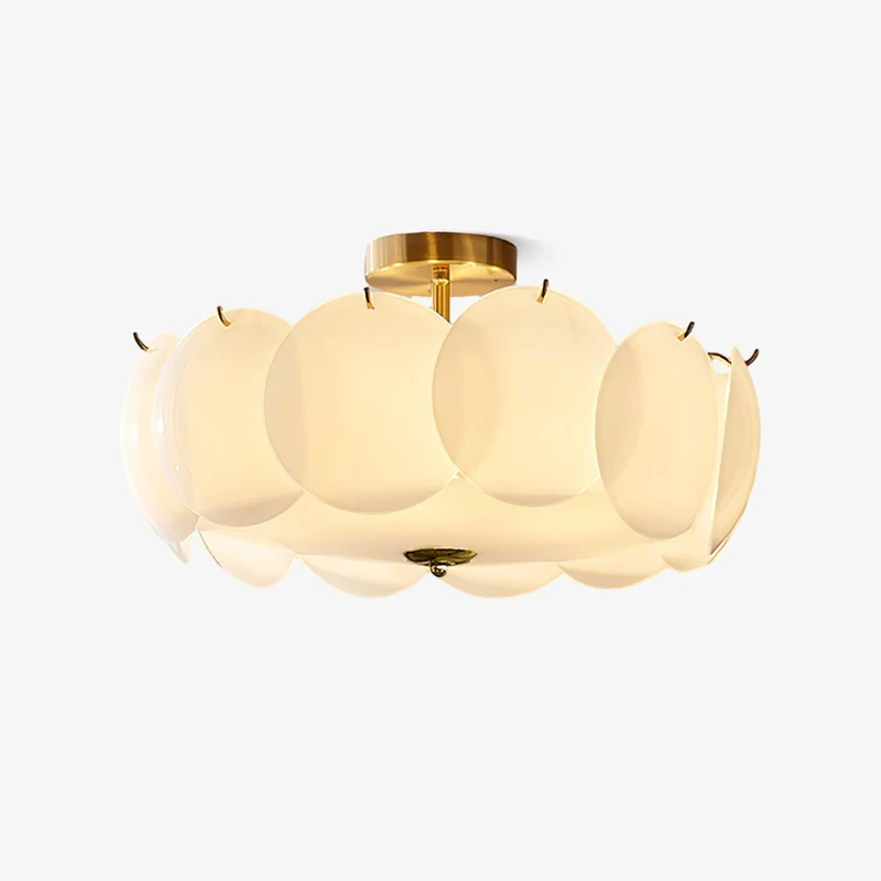 Kroonluchter Glazen Schijven Metaal Koper Woonkamer Eetkamer E14 Ø40 Ø50 Ø60cm Hanglamp Vintage Sfeerlamp Plafondlamp | Sansoti