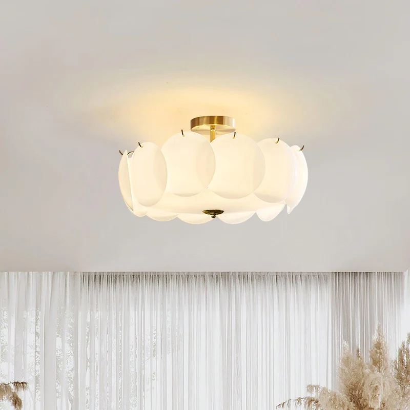 Kroonluchter Glazen Schijven Metaal Koper Woonkamer Eetkamer E14 Ø40 Ø50 Ø60cm Hanglamp Vintage Sfeerlamp Plafondlamp | Sansoti