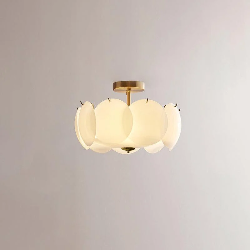 Kroonluchter Glazen Schijven Metaal Koper Woonkamer Eetkamer E14 Ø40 Ø50 Ø60cm Hanglamp Vintage Sfeerlamp Plafondlamp | Sansoti
