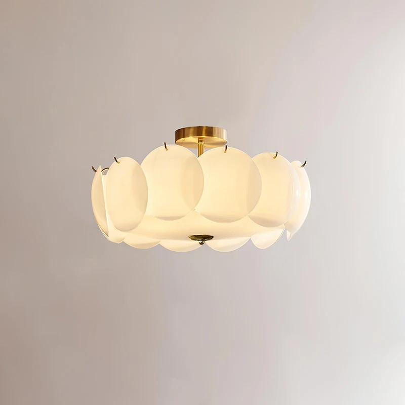 Kroonluchter Glazen Schijven Metaal Koper Woonkamer Eetkamer E14 Ø40 Ø50 Ø60cm Hanglamp Vintage Sfeerlamp Plafondlamp | Sansoti