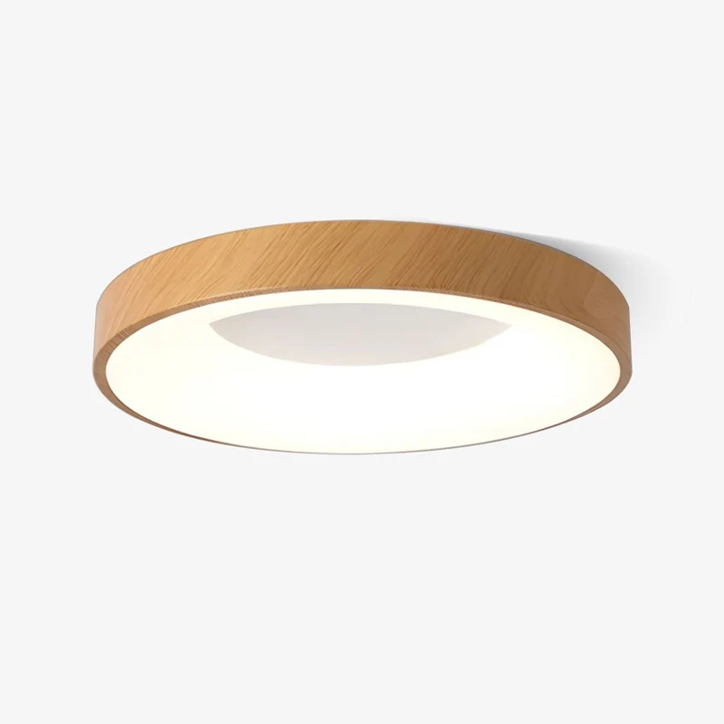 Plafondlamp Houtlook Metaal Wit LED Woonkamer Slaapkamer 3000K 4000K 6000K Ø23 Ø40cm Plafonnière Flush Mount Naturel | Sansoti