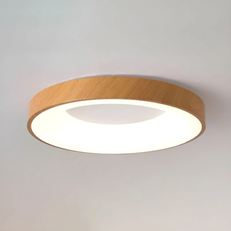 Plafondlamp Houtlook Metaal Wit LED Woonkamer Slaapkamer 3000K 4000K 6000K Ø23 Ø40cm Plafonnière Flush Mount Naturel | Sansoti