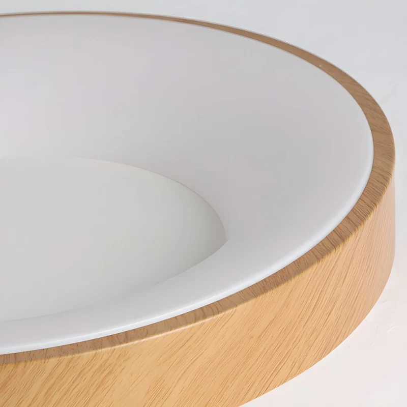 Plafondlamp Houtlook Metaal Wit LED Woonkamer Slaapkamer 3000K 4000K 6000K Ø23 Ø40cm Plafonnière Flush Mount Naturel | Sansoti