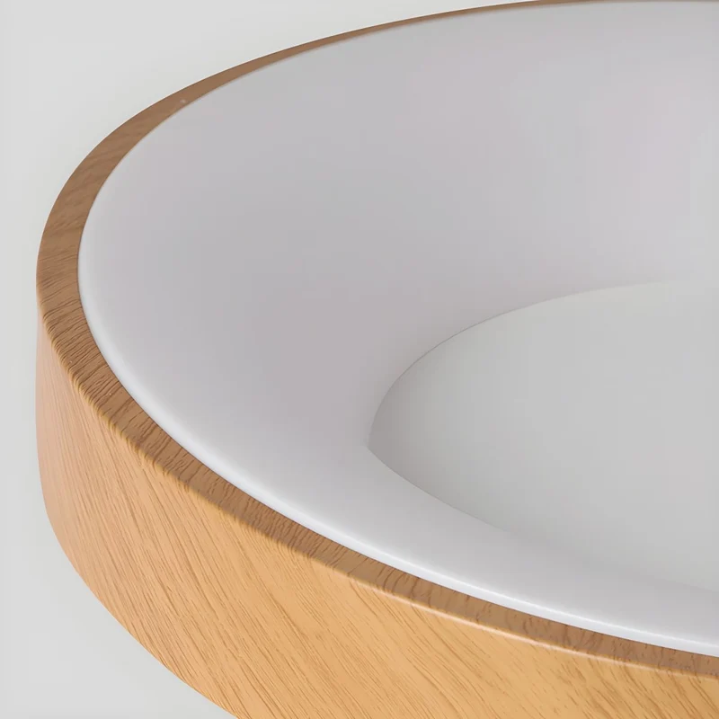 Plafondlamp Houtlook Metaal Wit LED Woonkamer Slaapkamer 3000K 4000K 6000K Ø23 Ø40cm Plafonnière Flush Mount Naturel | Sansoti