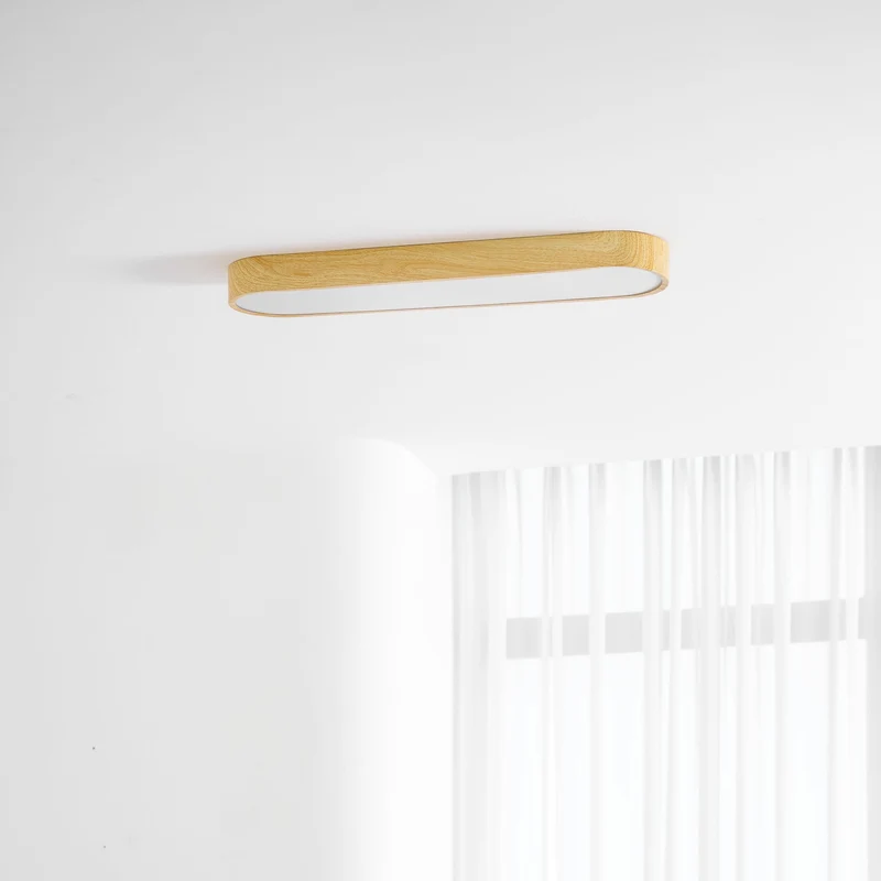 Plafondlamp Houtlook Metaal Wit LED Woonkamer Slaapkamer 3000K 4000K 6000K Ø23 Ø40cm Plafonnière Flush Mount Naturel | Sansoti