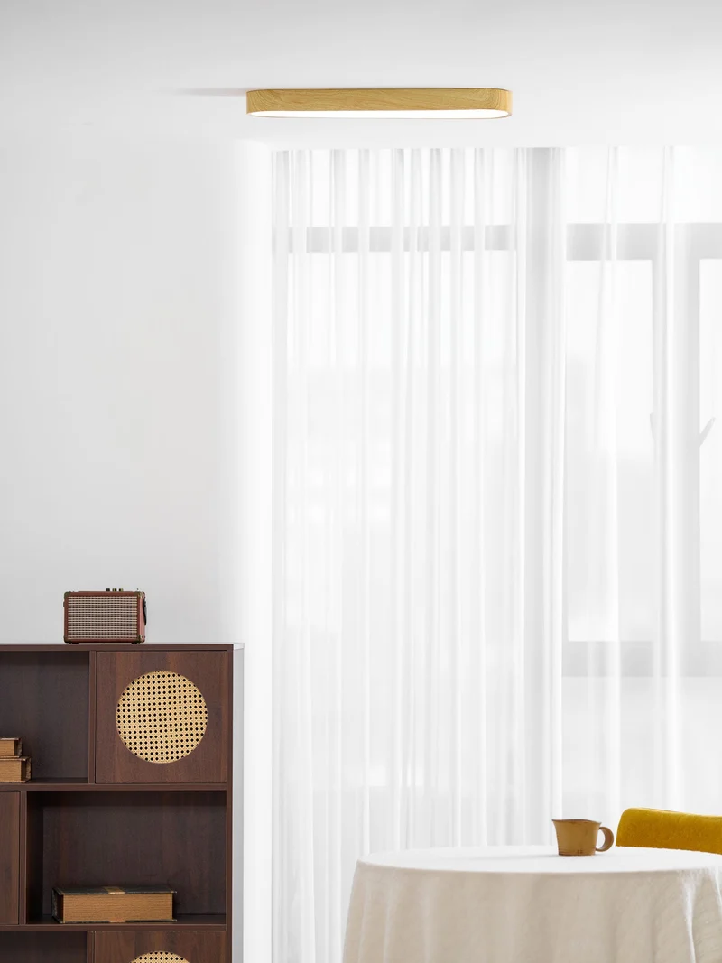 Plafondlamp Houtlook Metaal Wit LED Woonkamer Slaapkamer 3000K 4000K 6000K Ø23 Ø40cm Plafonnière Flush Mount Naturel | Sansoti